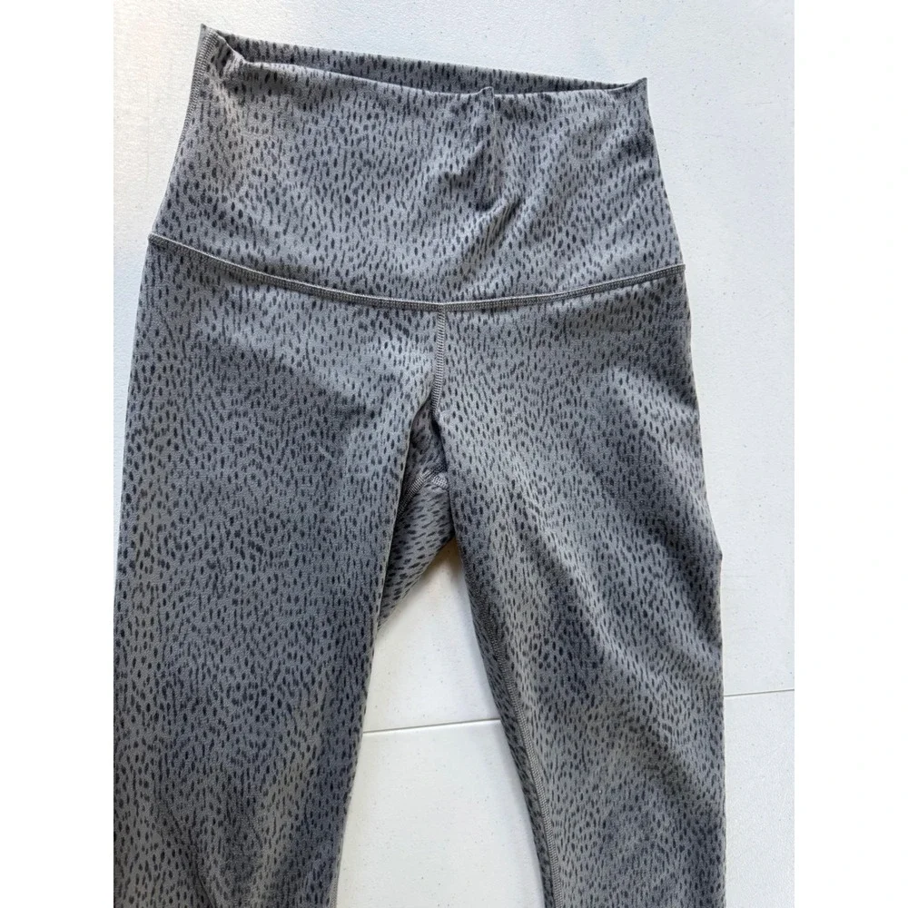 Lululemon Wunder Under High-Rise Leggings Grey Speckled‎ Animal Print Size 4 21